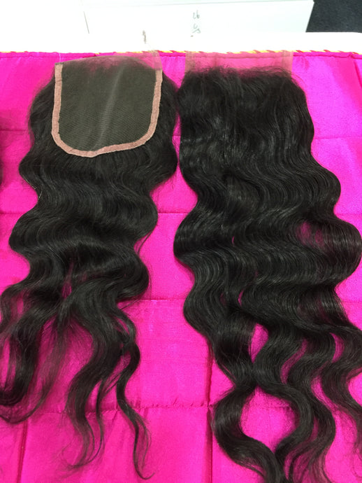Virgin Indian Hair Wavy Lace Closure