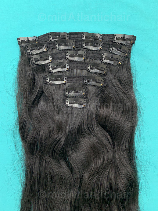 Virgin Indian Wavy Hair Clip-in Extensions